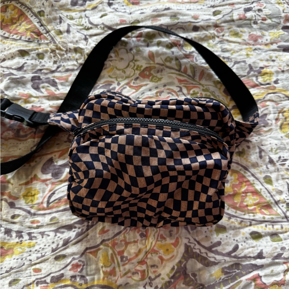 Baggu Indigo Trippy Checker Fanny Pack